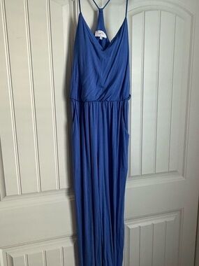 Soma Blue V-Neck Sleeveless Jumpsuit - Elegant Summer Style